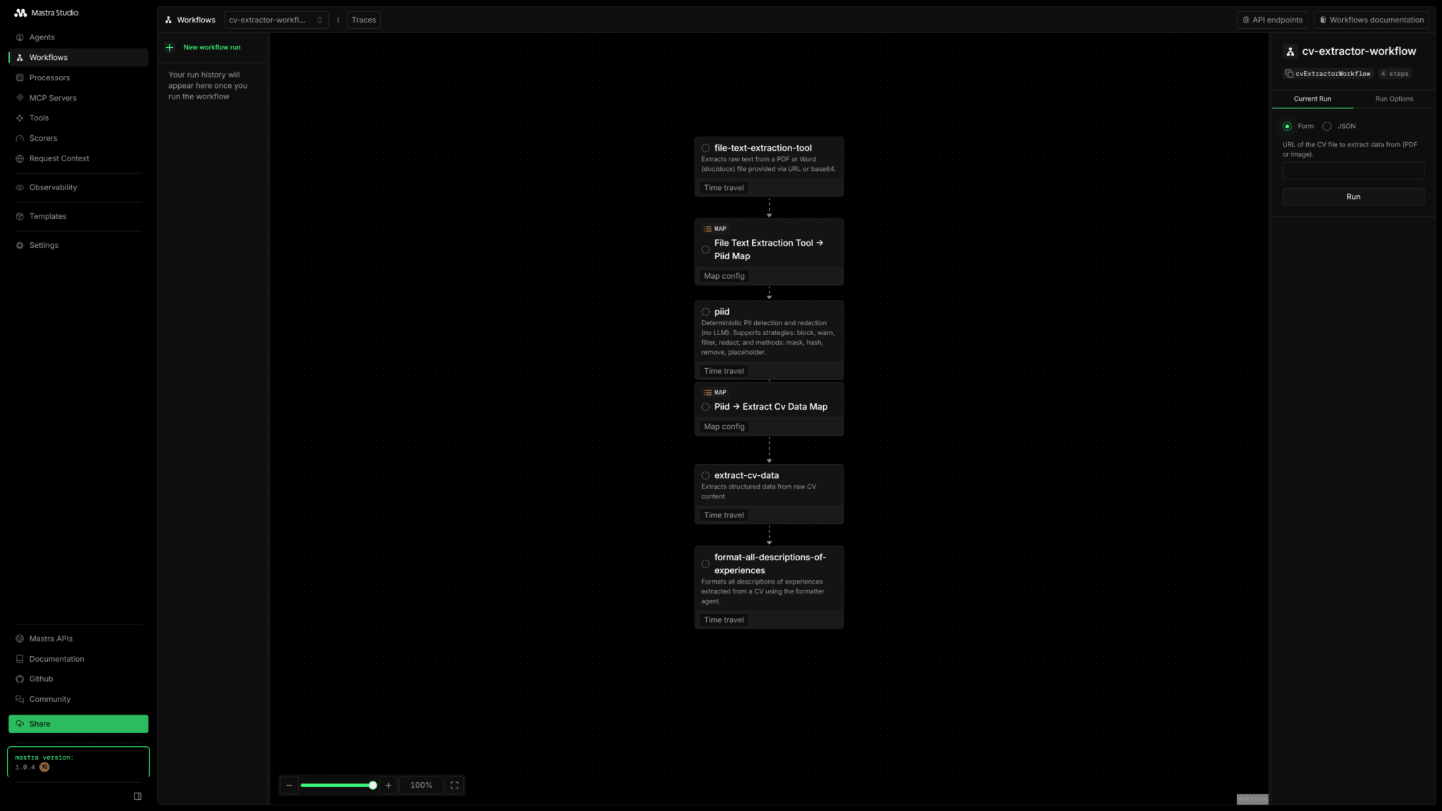 Schéma de l'orchestration des workflows avec Mastra